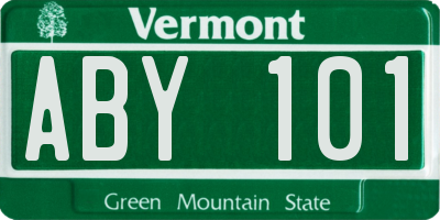 VT license plate ABY101