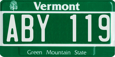 VT license plate ABY119