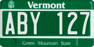 VT license plate ABY127