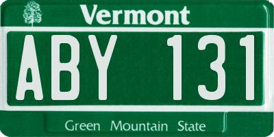 VT license plate ABY131