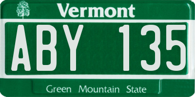 VT license plate ABY135