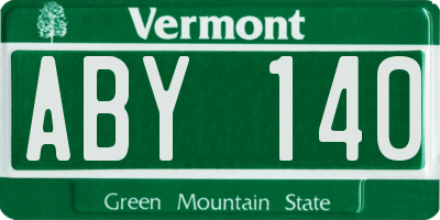 VT license plate ABY140