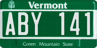 VT license plate ABY141