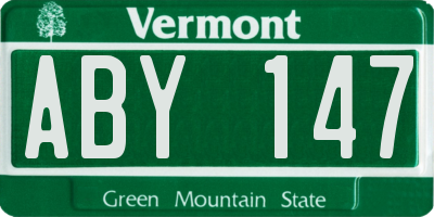 VT license plate ABY147