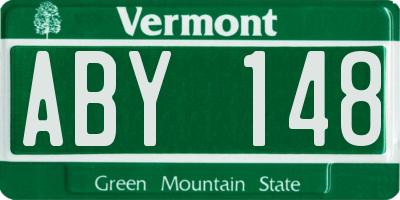 VT license plate ABY148