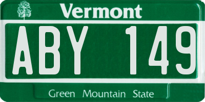 VT license plate ABY149