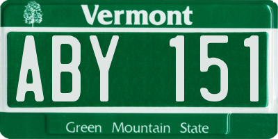 VT license plate ABY151