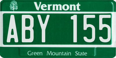 VT license plate ABY155
