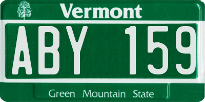 VT license plate ABY159