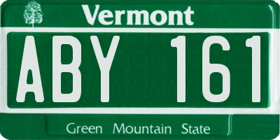 VT license plate ABY161