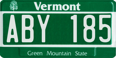 VT license plate ABY185