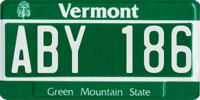 VT license plate ABY186