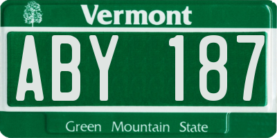 VT license plate ABY187