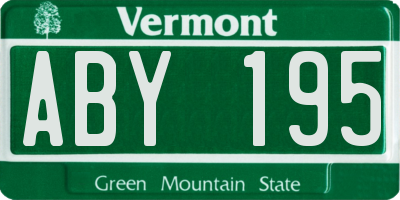 VT license plate ABY195