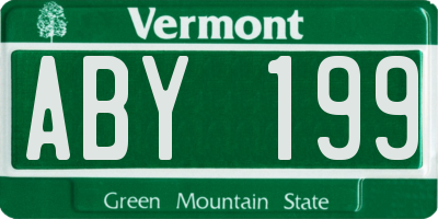 VT license plate ABY199