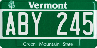 VT license plate ABY245