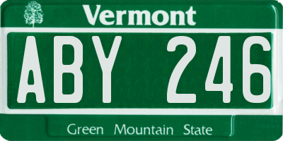 VT license plate ABY246