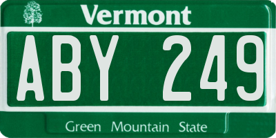 VT license plate ABY249