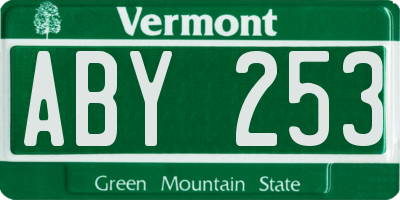 VT license plate ABY253