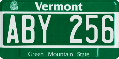 VT license plate ABY256