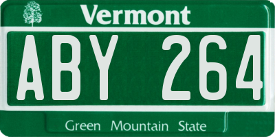 VT license plate ABY264