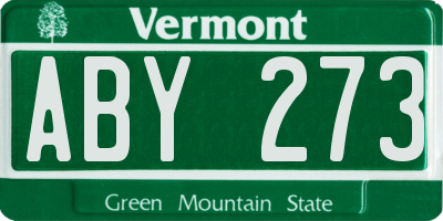 VT license plate ABY273