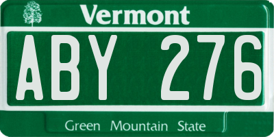 VT license plate ABY276