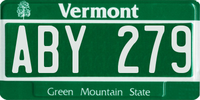 VT license plate ABY279