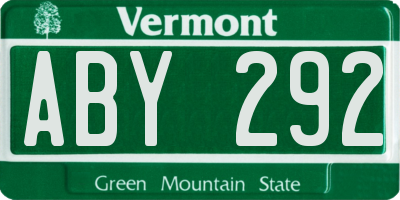 VT license plate ABY292