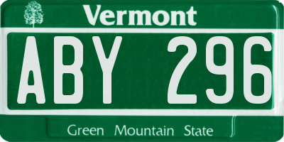 VT license plate ABY296