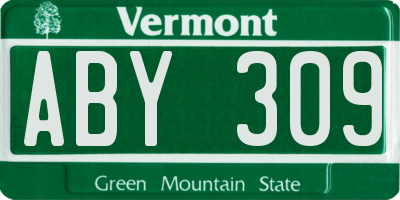 VT license plate ABY309