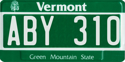 VT license plate ABY310