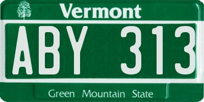 VT license plate ABY313