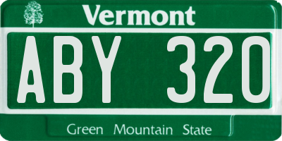 VT license plate ABY320