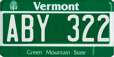 VT license plate ABY322