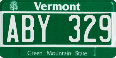 VT license plate ABY329