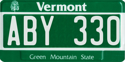 VT license plate ABY330