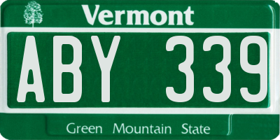 VT license plate ABY339