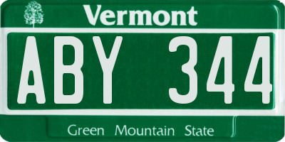 VT license plate ABY344