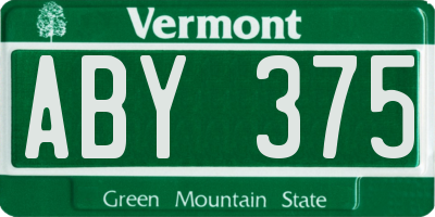 VT license plate ABY375