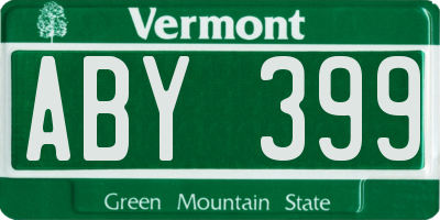 VT license plate ABY399