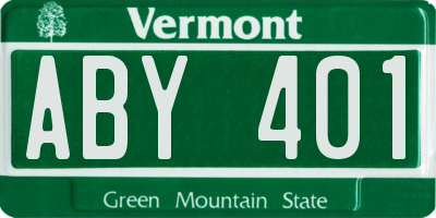 VT license plate ABY401