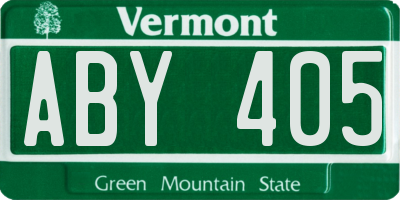 VT license plate ABY405
