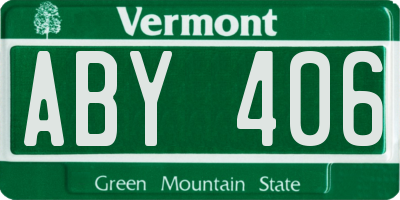 VT license plate ABY406