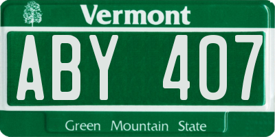 VT license plate ABY407
