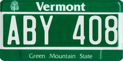 VT license plate ABY408