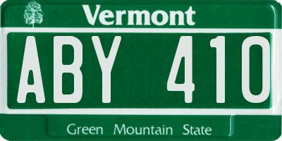 VT license plate ABY410