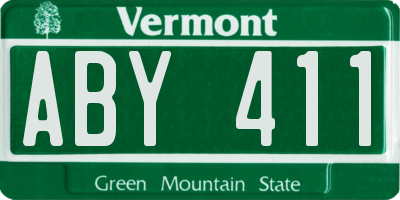 VT license plate ABY411