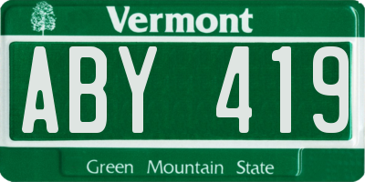 VT license plate ABY419