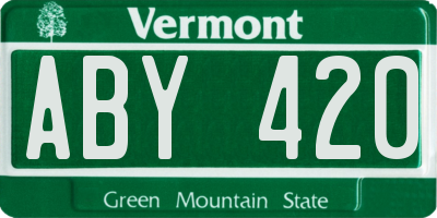VT license plate ABY420